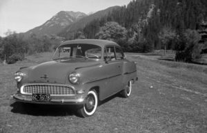 An Opel Type Rekord parking, Germany 1950s. An Opel Type Rekord parking, Germany 1950s.